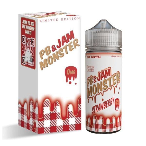 Strawberry 0mg 100ml - PB & Jam Monster by Monster Vape Labs